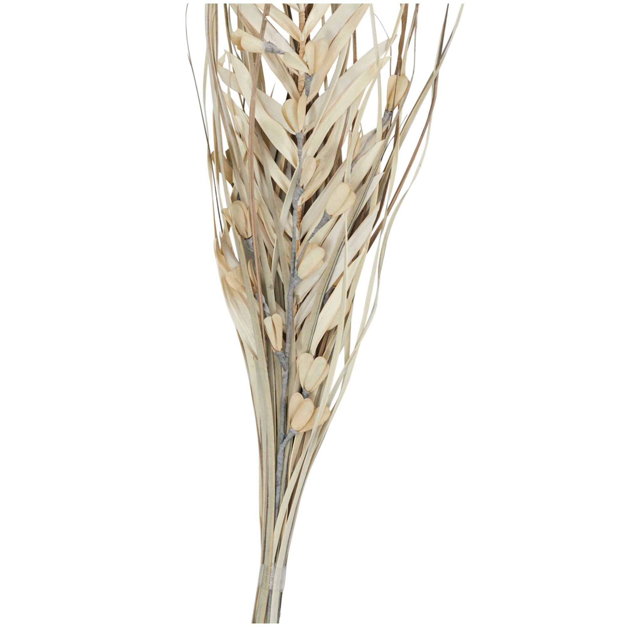 40" Beige & Gray Dried Plant Floral Grass Bouquet Palm Leaf Natural Foliage